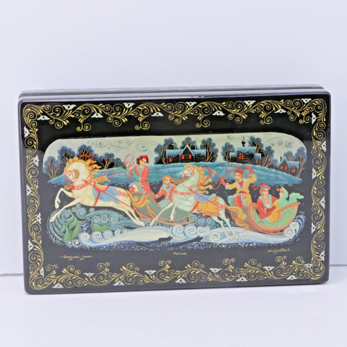 Russian lacquer trinket box - russian,