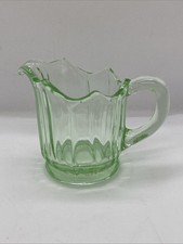 Vintage Green Depression Glass Jug