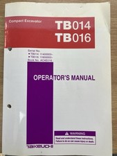 Takeuchi TB014-016 Operators