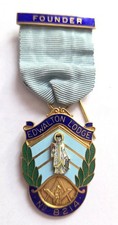 MASONIC FOUNDERS JEWEL Hallmarked Silver EDWALTON LODGE 8214 Past Master 1968