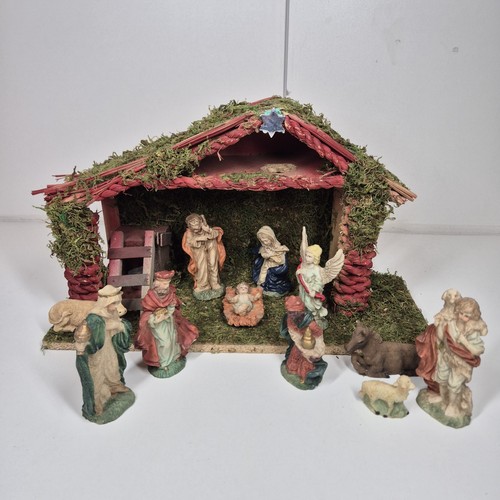 Vintage pcs nativity set - ,