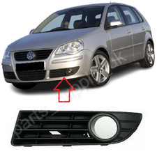 NEW FOR VW POLO 2005 - 2009 FRONT BUMPER FOG LIGHT GRILLE BLACK LEFT N/S