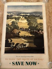 Original Vintage World War Two Poster Fruits Of Victory National Savings WWII