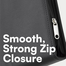 A4 Zipped Conference Folder – Faux Leather Portfolio with Ring Binder