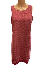 Amaranto Sleeveless Midi Dress Red Paisley Polyester - Size 12