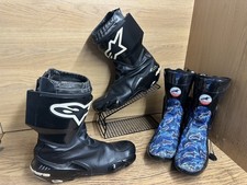 Alpinestars Supertech R Boots Black Leather Motorcycle Track Road UK 10 EU 44