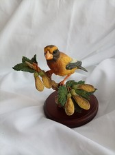 "country Artists" Evening Grosbeak With Red Maple Collectable Figure