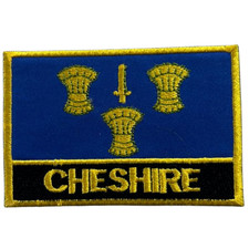 Cheshire Uk County Flag Iron On Patch Embroidered Sew On Applique Badge