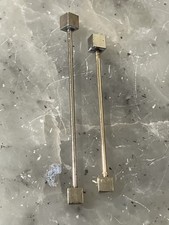 VINTAGE MODERNIST SILVER TONE BAR PINS LOTOF 2 GEOMETRIC CUBE END SCREW ON PINS