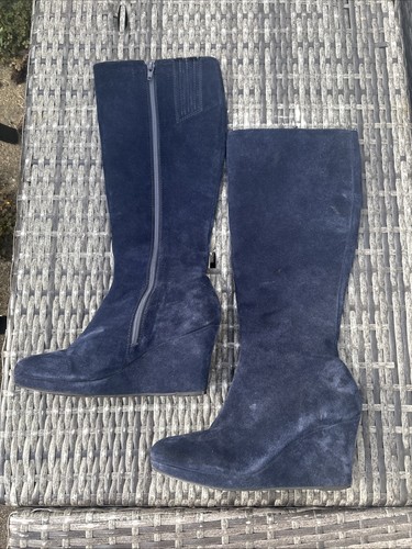 Boden navy blue suede - blue, wedge