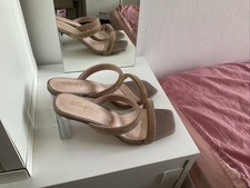 Rose-Gold Heel Shoes From Sandal House Size 7 Est 1979 With Transparent Heels