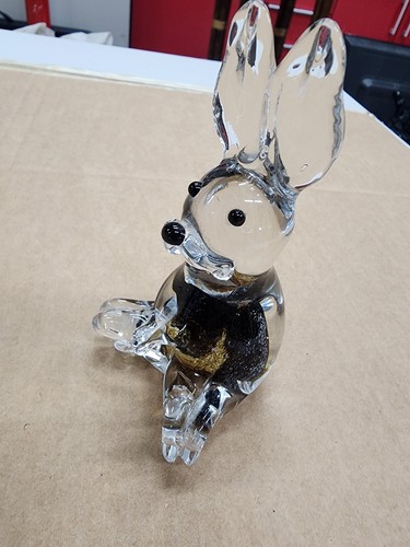 Art glass rabbit figurine - glass,