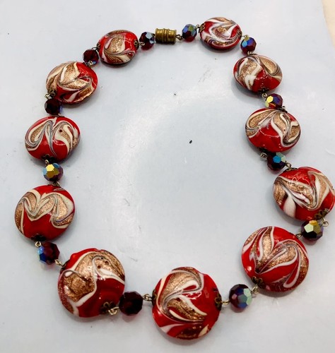 Vtg venetian murano red art - ,