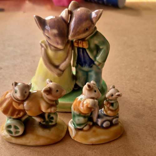 Ceramic mouse figurines set - mouse,