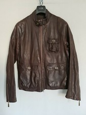 Mulberry Mens Leather Jacket Biker Bomber Dark Brown Rare Unique Celebrity 40/M