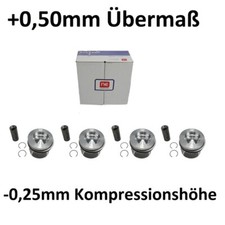 4x Pistons +0.50mm for Audi A4