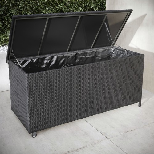 Rattan garden storage box with - rattan,