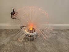 FIBRE OPTIC VINTAGE LAMP SILVER BASE