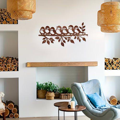 Rustic metal bird wall art - rustic, 7