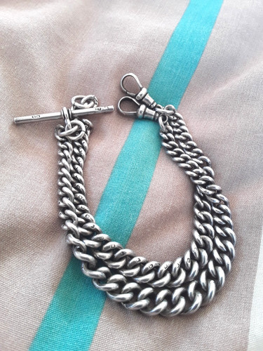 Silver albert chain - chain, chester