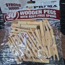 Cloth Pegs Washing Line Strong wood Rust-Free Springs 