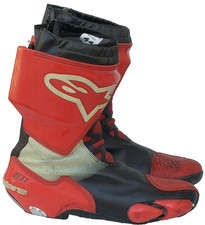 Alpinestars Supertech R  Black / White Motorcycle Boots Size EU 44 UK 9.5