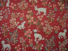 Jacobean Garden Animals Red
