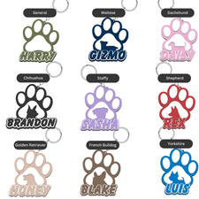 Personalised Dog Paw Keyring