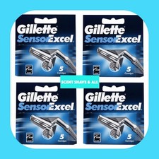 Gillette Sensor Excel Razor Blades 4 Packs of 5 Comfort Cartridges FAST FREE P&P