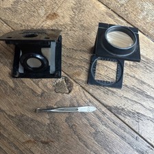 3-Fold Magnifying Glass for Stamps and Coins Collecting one is plastic one metal