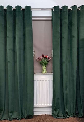 Velvet eyelet curtains - eyelet,