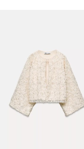 Zara sequin beaded cardigan - sequin,