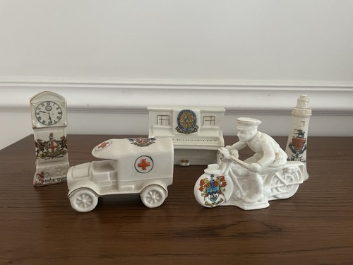 Antique crested china 5pc - crested,