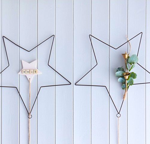 Gold metal star wreath - gold,