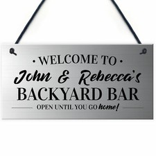 Personalised Garden Sign Backyard Bar Plaque Home Decor Gift Home Bar Signs