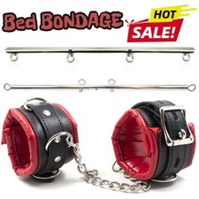 Bondage Handcuffs Ankle Cuffs Neck Collar Metal Spreader Bar Restraint SM Slave