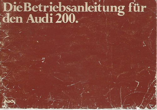 Audi 200 owners manual - owners,