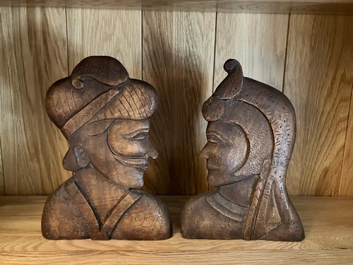 Pair standing hand carved - pair,