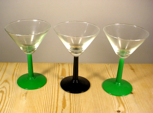 Three vintage green - &, black