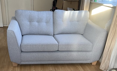 Grey fabric seater - fabric, sofa