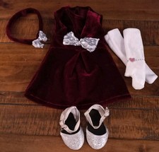 Design a Friend 18in velour party dress sequin outfit with accessories deluxe 