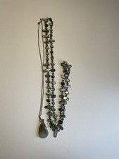 Grey Agate Pendant Necklace