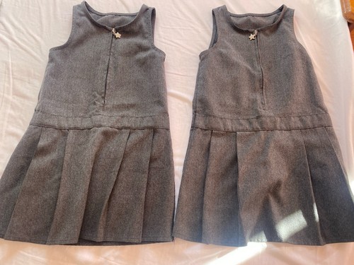 Girls grey school pinafore - girls,