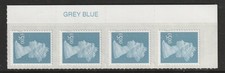 GB 2009 Security Machin U2916  £5 Grey Blue  Colour Block of 4.  MNH
