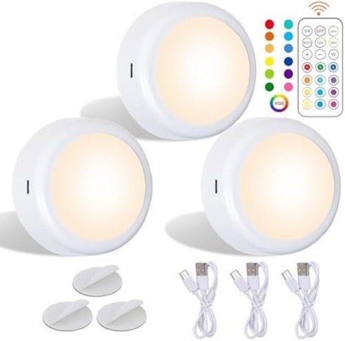 Rechargeable rgb puck lights - rechargeable,