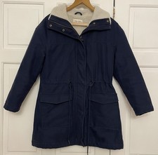 M&S PER UNA navy blue fleece lined Jacket with pockets size 8/10