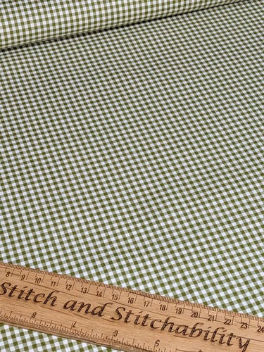 Green check gingham 100 - check,