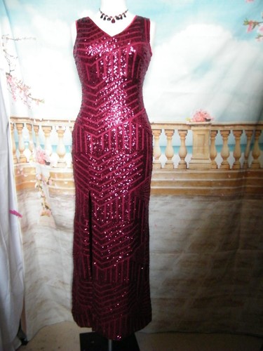 Evening dress red sequin - 10,