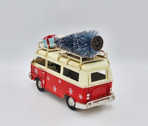 Christmas tin campervan model - christmas,