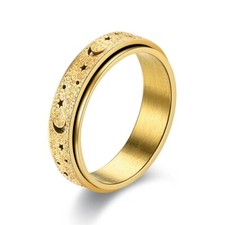 Anti-anxiety Spinner Fidget 360° Rotating Stainless Steel Ring Spin Band Reliefs